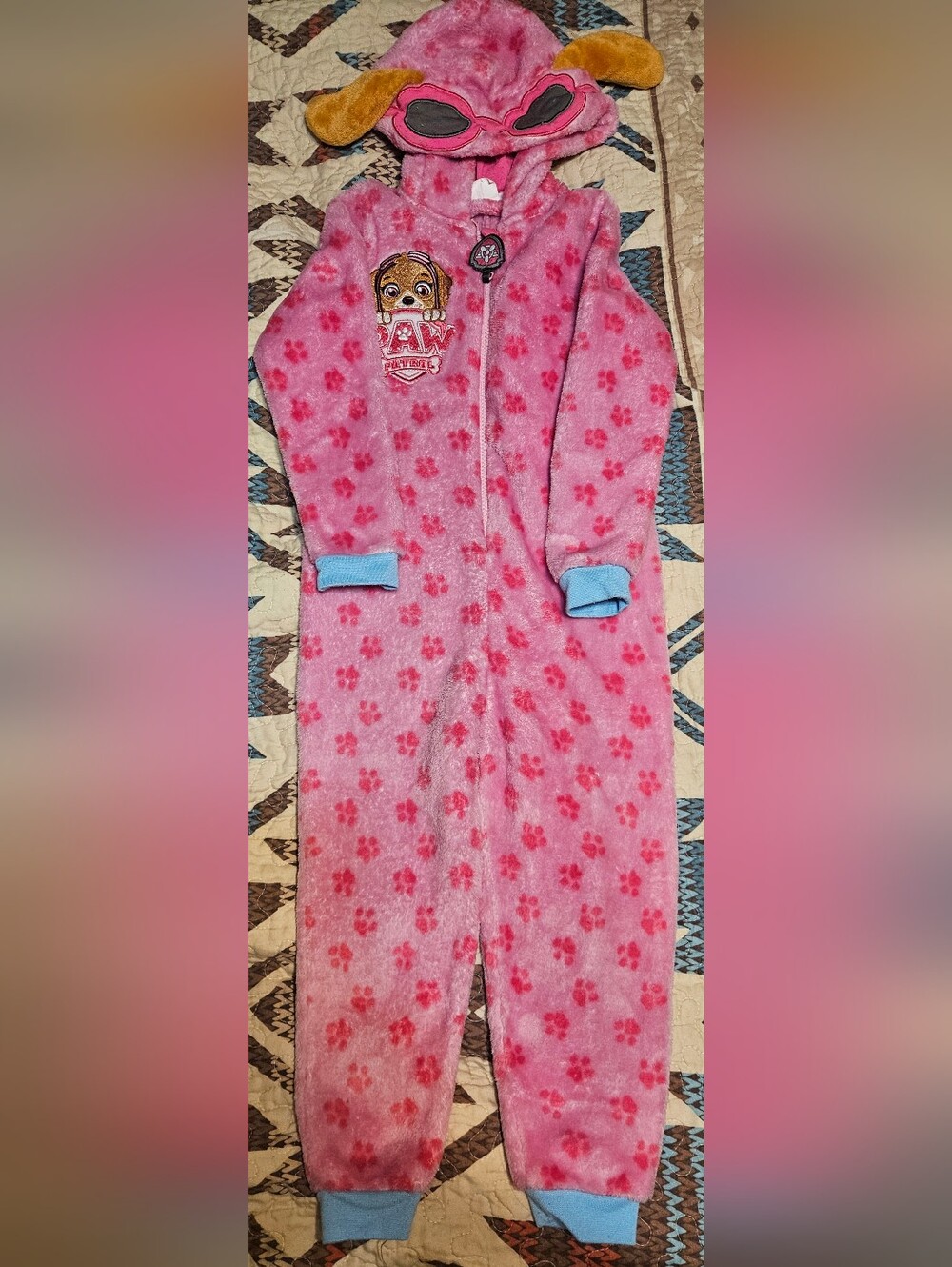 PAW Patrol Pink Paw-Print Kids Fleece Pajamas